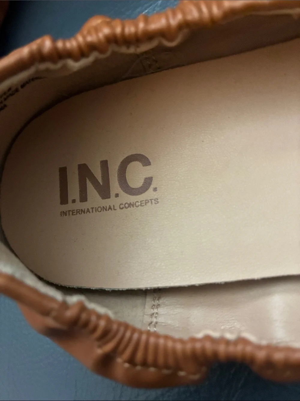 INC International Concepts Cognac Bow Ballet Flats